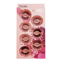 wholesale 7 pairs fake eyelashes 3d mink eyelashes box package mink eyelashes 3d cheap lashes